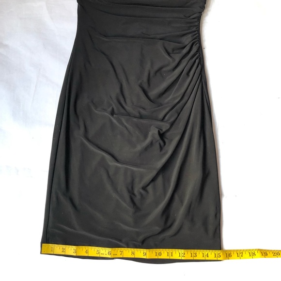 Cache Women’s Midi Black Ruched Bottom Bodycon Evening Cocktail Dress - Picture 12 of 16